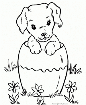 Free Simple Puppy Coloring Pages for Children   CM3XV
