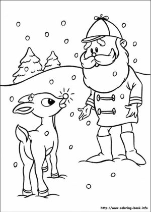 Free Simple Rudolph Coloring Page for Children   CM3XV