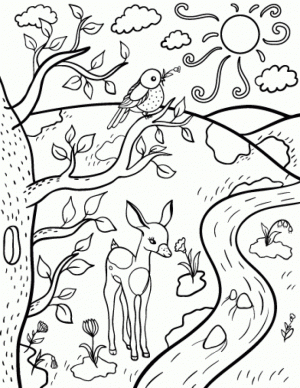 Free Simple Spring Coloring Pages for Children   af8vj