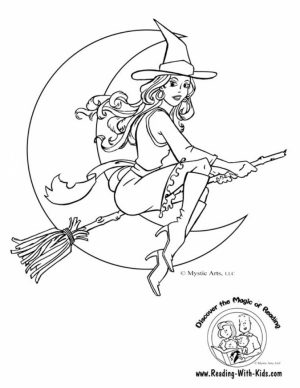 Free Simple Witch Coloring Pages for Children   t6gbg