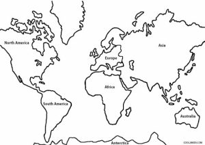 Free Simple World Map Coloring Pages for Children   af8vj