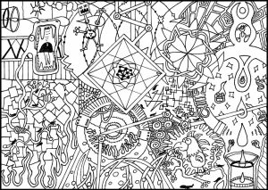 Free Trippy Coloring Pages to Print for Adults   pk2v4