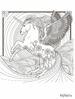 Free Unicorn Coloring Pages for Adults   FZ759