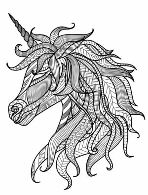Free Unicorn Coloring Pages for Adults   TV738