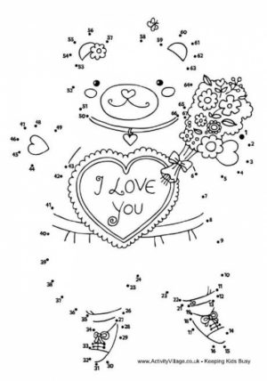 Free Valentine Dot to Dot Coloring Pages   F5W4W
