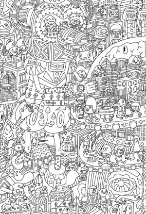 Fun Doodle Art Adult Coloring Pages Printable   93VH2