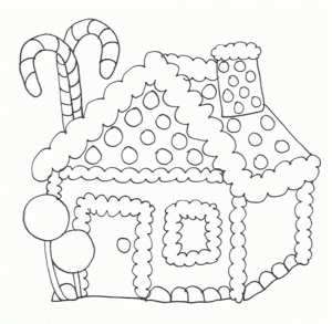 Gingerbread House Coloring Pages to Print Online   K0X5s