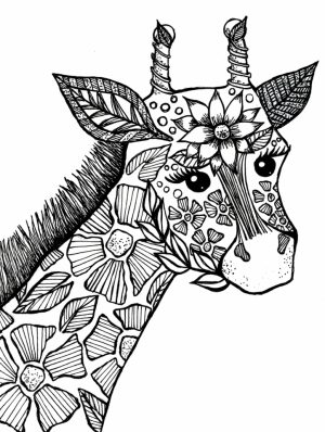 Giraffe Coloring Pages for Adults   73193