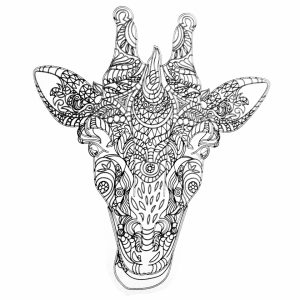 Giraffe Coloring Pages for Adults Zentangle Art   99371