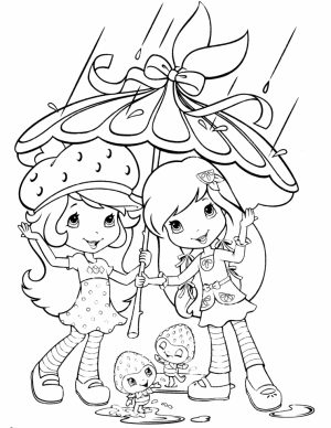 Girls Coloring Pages of Strawberry Shortcake Printable   07132