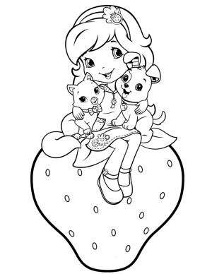Girls Coloring Pages of Strawberry Shortcake Printable   93319