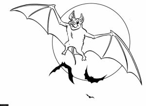 Halloween full moon Bat coloring pages   sa2m7
