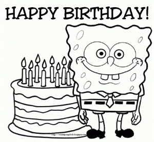 Happy Birthday Cake and Party Coloring Pages   04618