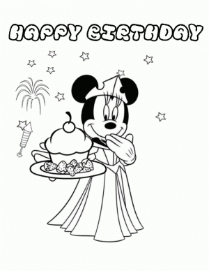 Happy Birthday Cake and Party Coloring Pages   05719