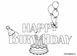 Happy Birthday Cake and Party Coloring Pages   36401