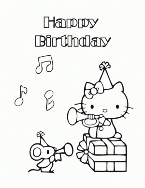 Happy Birthday Cake and Party Coloring Pages   76091