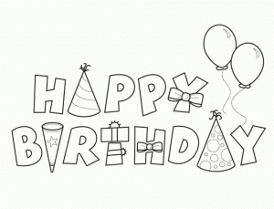 Happy Birthday Coloring Pages Free Printable   01278