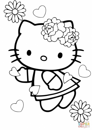 hello kitty coloring pages valentines day   tsn69