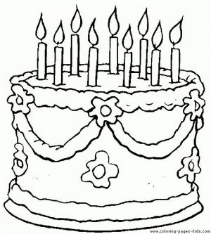 Image of Cake Coloring Pages to Print for Kids   uan64