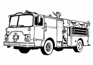 Image of Fire Truck Coloring Page to Print for Kids   48564