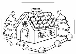 Image of Gingerbread House Coloring Pages to Print for Kids   EhR0n