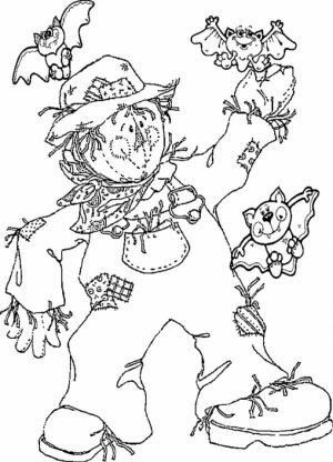 Image of Scarecrow Coloring Pages to Print for Kids   EhR0n