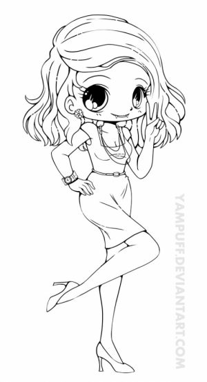 Kids’ Printable Chibi Coloring Pages Free Online   G1O1Z