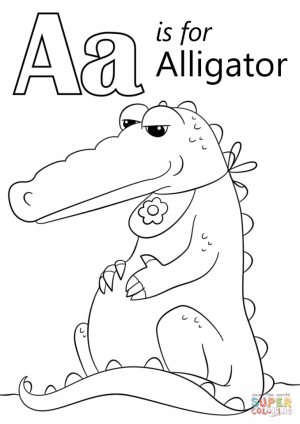 Letter A Coloring Pages Alligator   2b47c