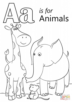 Letter A Coloring Pages Animals   734n0