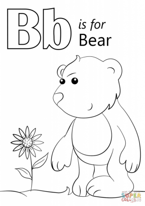 Letter B Coloring Pages Bear   7vb3m