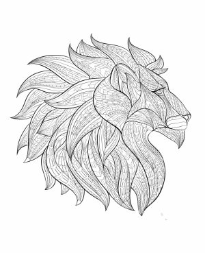 Lion Coloring Pages for Adults   96874