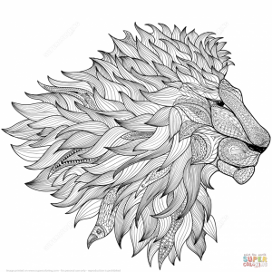 Lion Coloring Pages for Adults Free Printable   41664