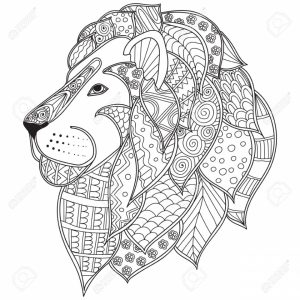 Lion Coloring Pages for Adults Free Printable   88428