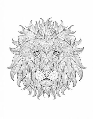 Lion Coloring Pages for Adults Printable   55228