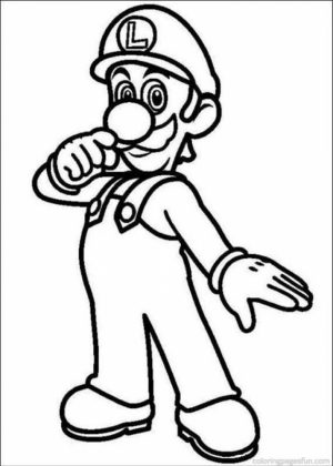 Luigi in Mario Coloring Pages to Print   nvj4c
