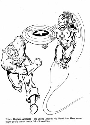 Marvel Coloring Pages Ironman and Captain America   yw2b5
