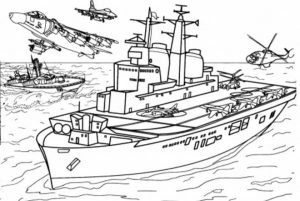 Military Battleship Army Coloring Pages   9864bn