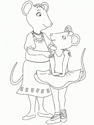 Online Angelina Ballerina Coloring Pages   289277