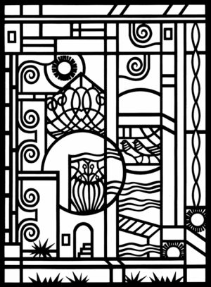 Online Art Deco Patterns Coloring Pages for Adults   hfg4569