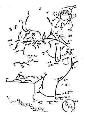Online Christmas Dot to Dot Coloring Pages   539BT