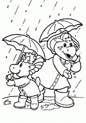 Online Coloring Pages of Barney and Friends for Kids   03801