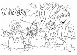 Online Coloring Pages of Barney and Friends for Kids   06904