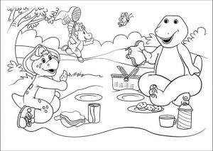 Online Coloring Pages of Barney and Friends for Kids   09701