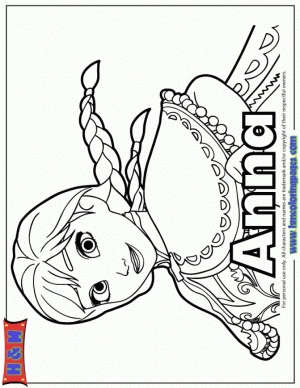 Online Disney Coloring Pages of Frozen Princess Anna   21701