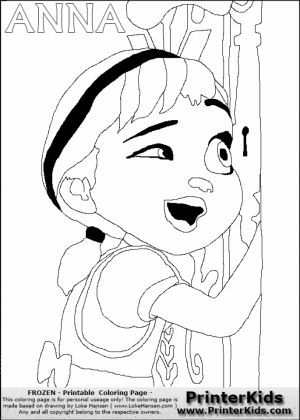 Online Disney Coloring Pages of Frozen Princess Anna   27172