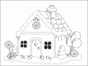 Online Gingerbread House Coloring Pages for Kids   8QgDr