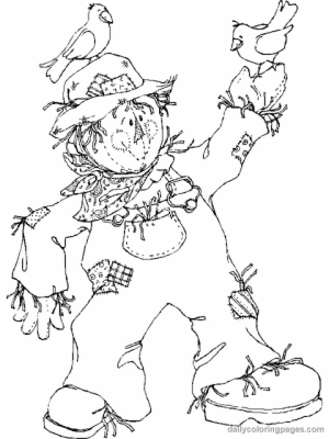 Online Printable Scarecrow Coloring Pages   4z5CB