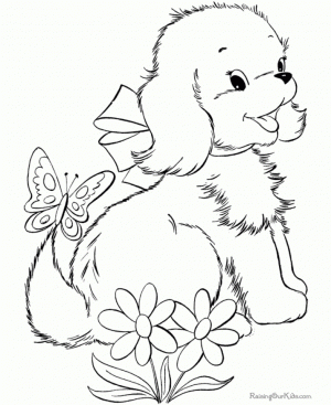 Online Puppy Coloring Pages to Print   B9149