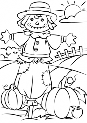 Online Scarecrow Coloring Pages for Kids   8QgDr