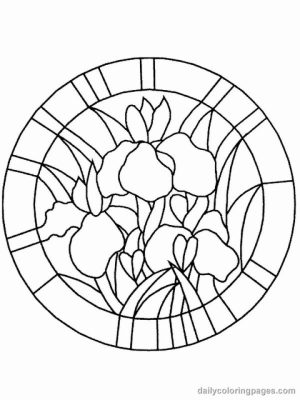 Online Stained Glass Coloring Pages   34136
